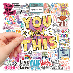 52pcs Inspirational Doodle Stickers for Journaling and Crafts