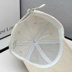 Corduroy R Letter Hat For Men Women Baseball Cap