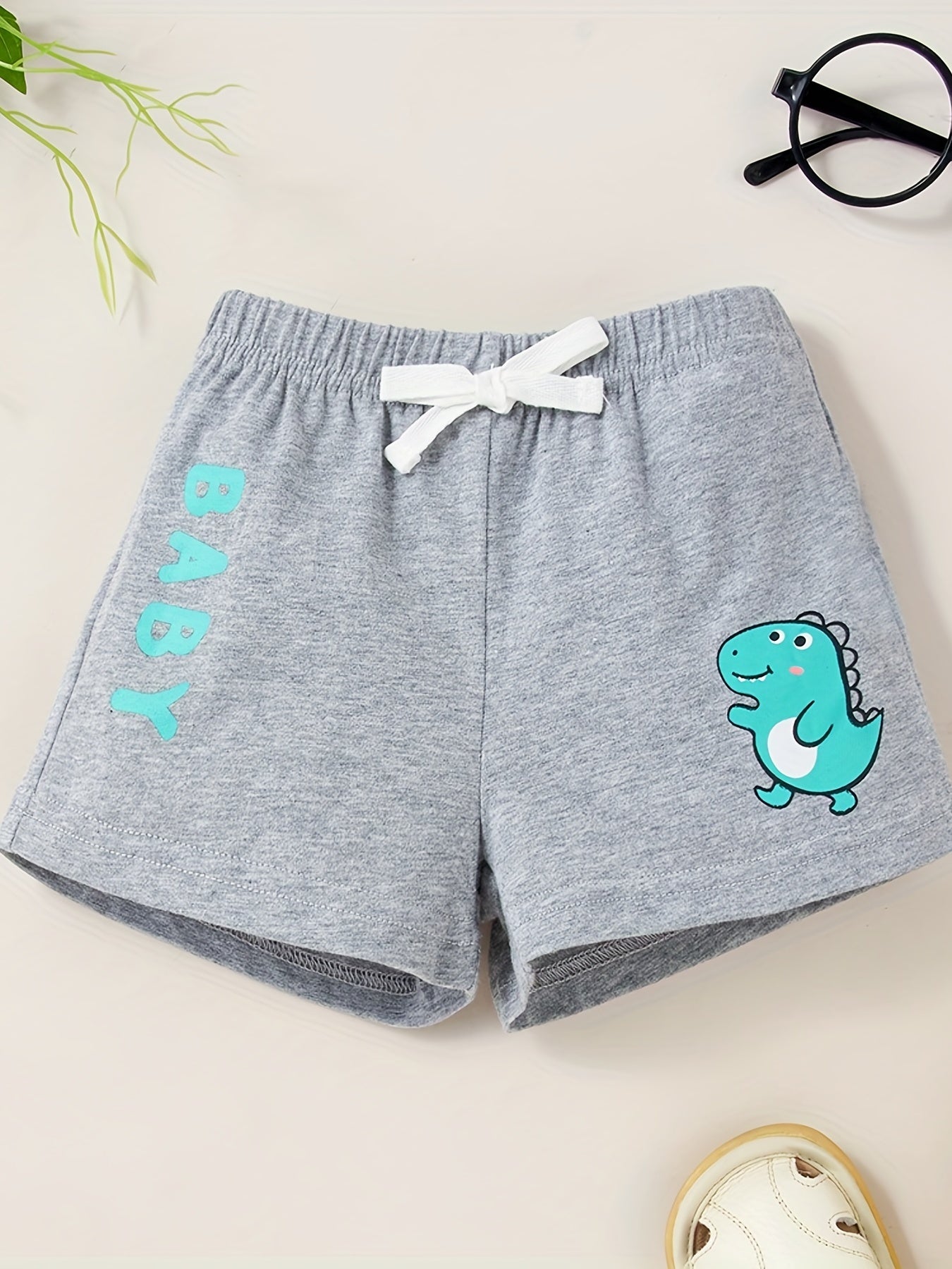 Baby Boys Letter Cartoon Print Casual Shorts