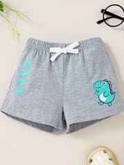 Baby Boys Letter Cartoon Print Casual Shorts