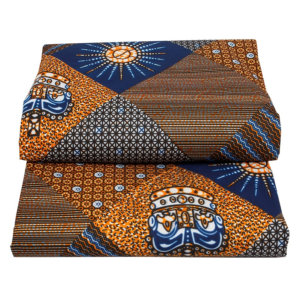African Wax Dye Fabric Polyester Material Geometric Pattern 3 Yards 6 Yards
