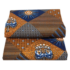 African Wax Dye Fabric Polyester Material Geometric Pattern 3 Yards 6 Yards