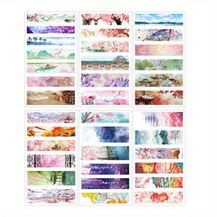 6pcs Creative Washi Paper Stickers Set for Artistic Creations