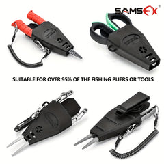 Fishing Pliers Sheath 360 Rotatable Belt Clip Coiled Lanyard