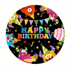 10pcs Monster Themed Party Disposable Tableware Paper Cups Plates