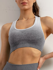 Gradient Seamless Sports Bra with Removable Pads