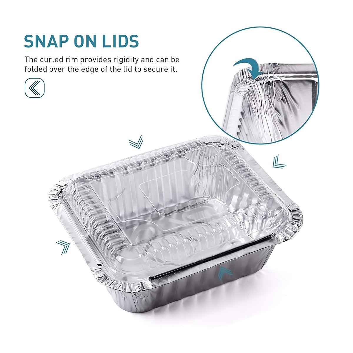 50pcs Small Disposable Aluminum Foil Pans With Lids for Cooking Baking Meal Prep