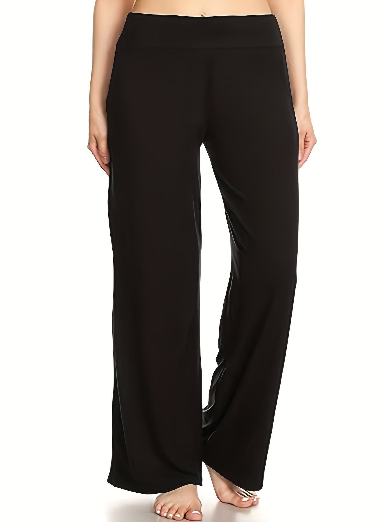 Wideband High Rise Wide Leg Trousers