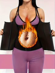 Women's Zipper Waist Trainer Vest Corset Neoprene Sweat Sauna Tank Top
