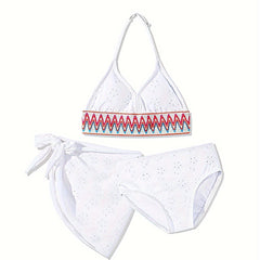 Boho 3pcs Swimsuit Set Girls Bathing Suit Beach Vacation Gift