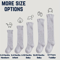 5 Pairs Girls Kids Knee High Socks Ruffle Over Knee High Socks
