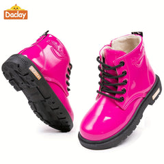 Daclay Girls' Casual Ankle High Boots with Fleece Lining