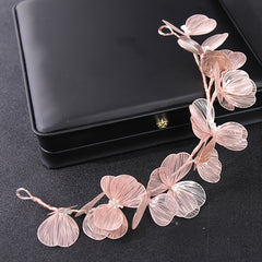Boho Leaf Faux Pearl Headband Hairband Golden Vintage Headpiece