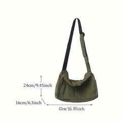 Men's Canvas Messenger Bag Large Capacity Crossbody Bag