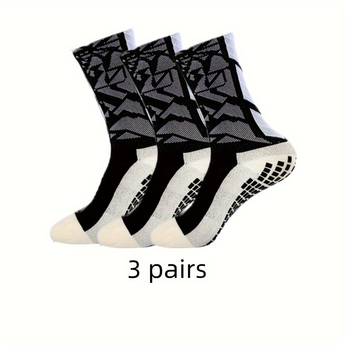 3 Pairs Men's Sport Socks, Sweat Absorbing, Comfy, Breathable