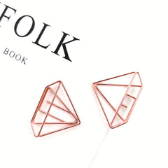5pcs Rose Golden Diamond Paper Clip Label Clip Student Gift Stationery