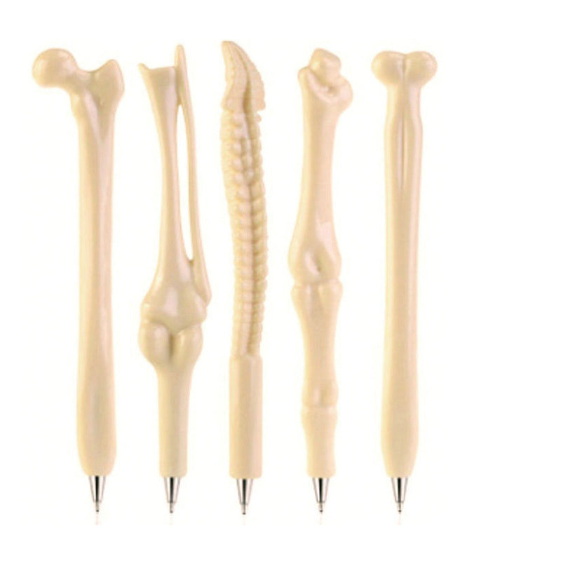 5Pcs Bone Shape Ballpoint Pen Set School Office Writing Supplies Gift Stationery