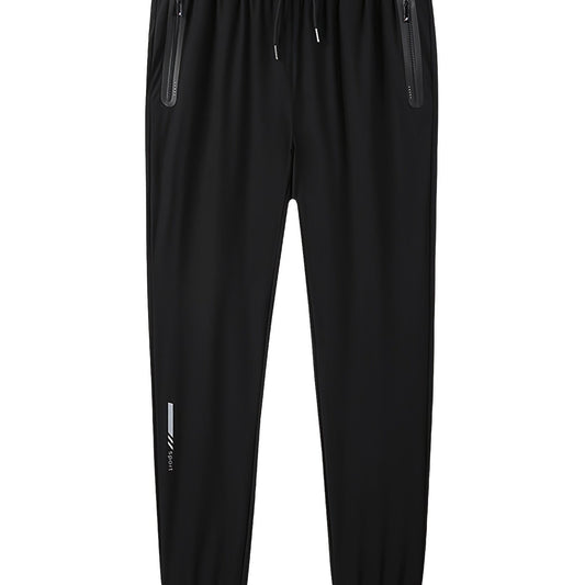 Men's Casual Drawstring Sweatpants with Zipper Pockets