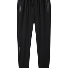 Men's Casual Drawstring Sweatpants with Zipper Pockets