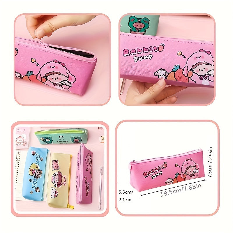 Cartoon Style Pencil Case Large Capacity Zipper Bag