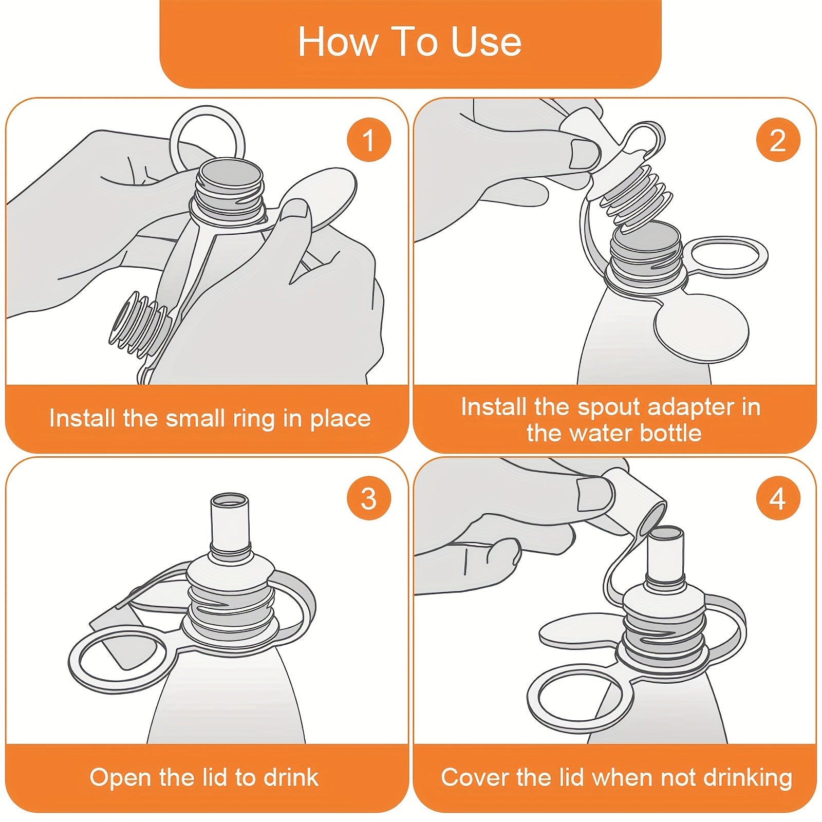 4Pcs Silicone Bottle Cap Spout Adapter Replacement