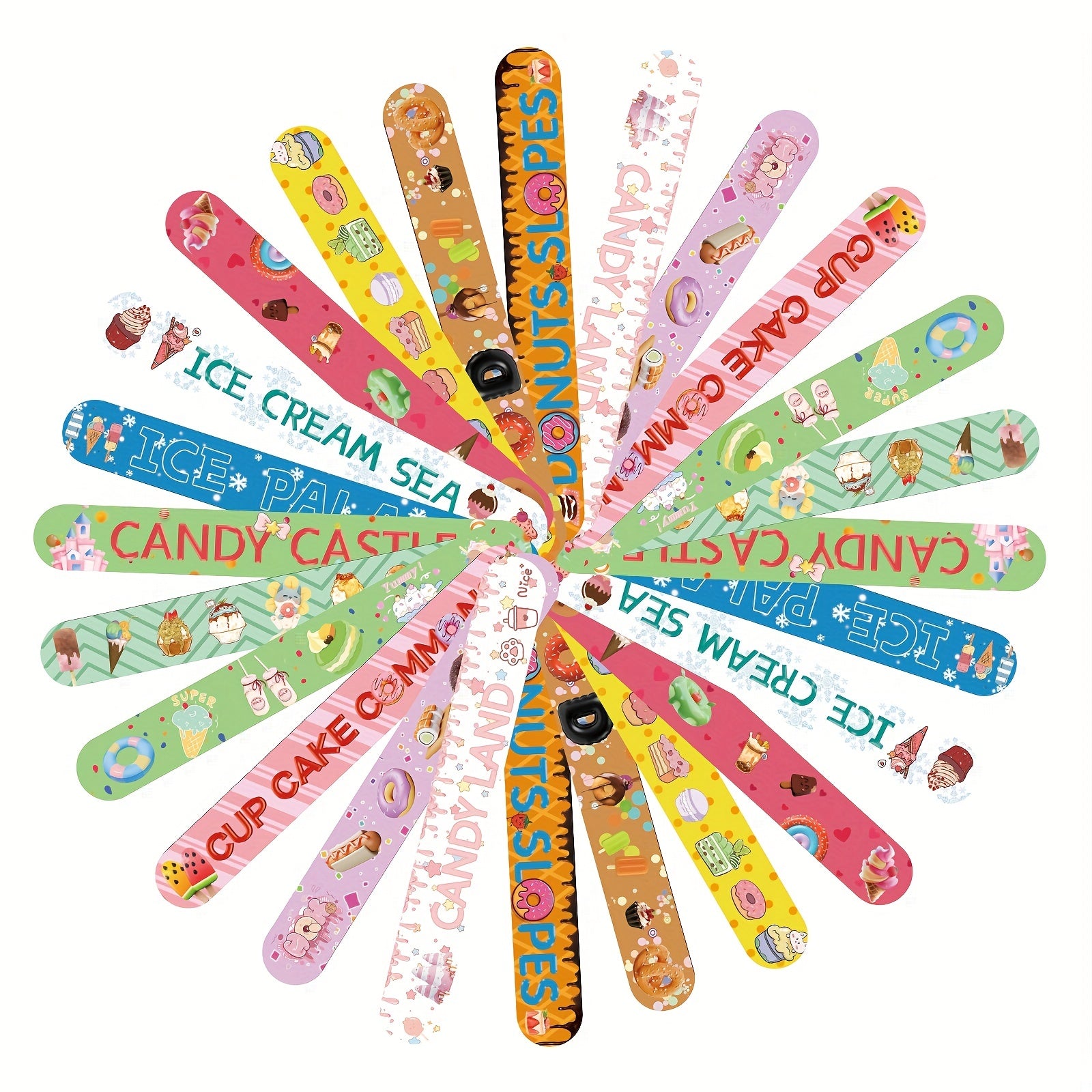 12pcs Donut Ice Cream Slap Bracelets Kids Party Favors