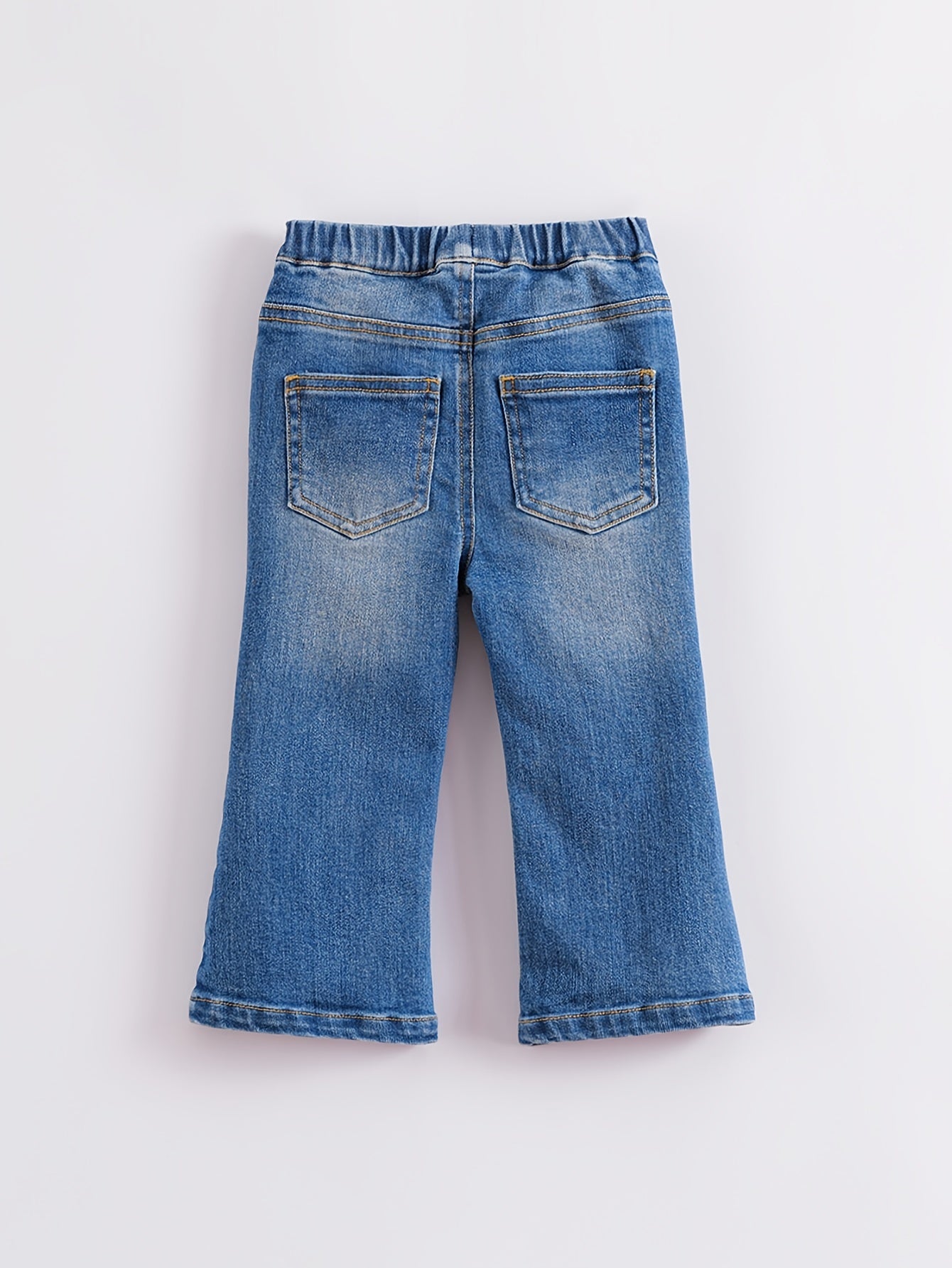 Girls Summer Denim Flared Trousers