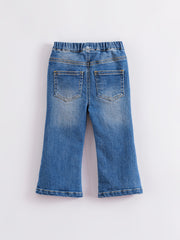 Girls Summer Denim Flared Trousers