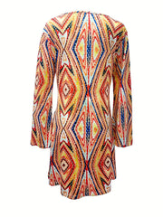 Hippie Halloween Cosplay Dress Disco Party Bell Sleeve Dress