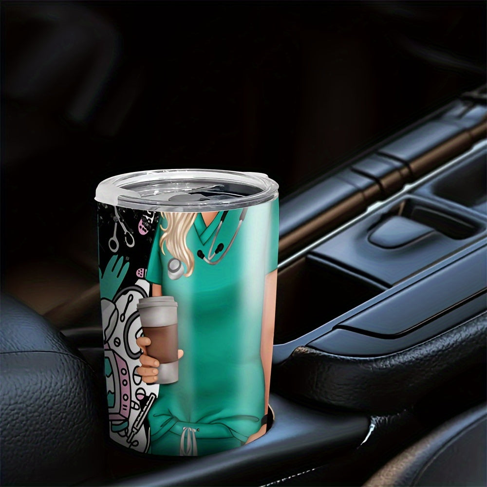 20oz Stainless Steel Nurse Pattern Tumbler Cup