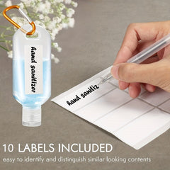 Travel Bottles With Keychain 50ml 2Oz 10Pc Empty Plastic Carabiner Bottles