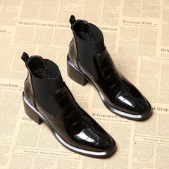Women's Block Heel Chelsea Boots Slip On Ankle Boots