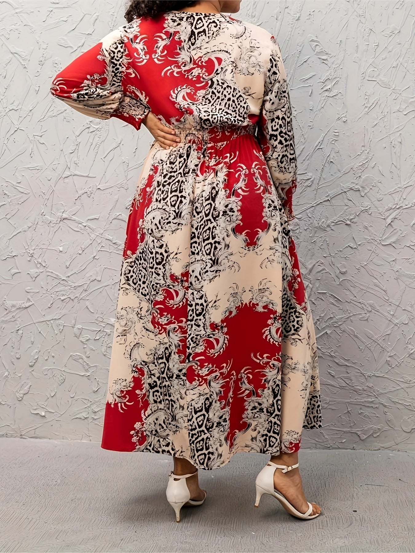 Colorblock Leopard Print Maxi Dress