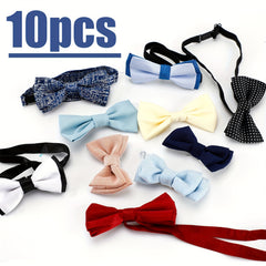 10pcs Boys Ties Elegance Adjustable Toddler Ties Pin Bow Ties For Kids