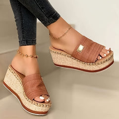 Women's Platform Espadrilles Wedge Slippers Lightweight Slides