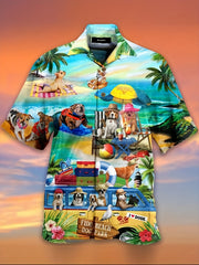 Hawaiian Style Print Men's Casual Short Sleeve Shirt
