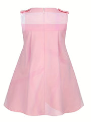 Girls' Plaid Sleeveless Princess Dress Cotton Casual Vest Dress