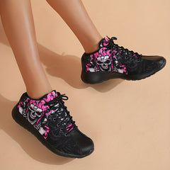 Skull Pattern Rock Style High Top Running Shoes