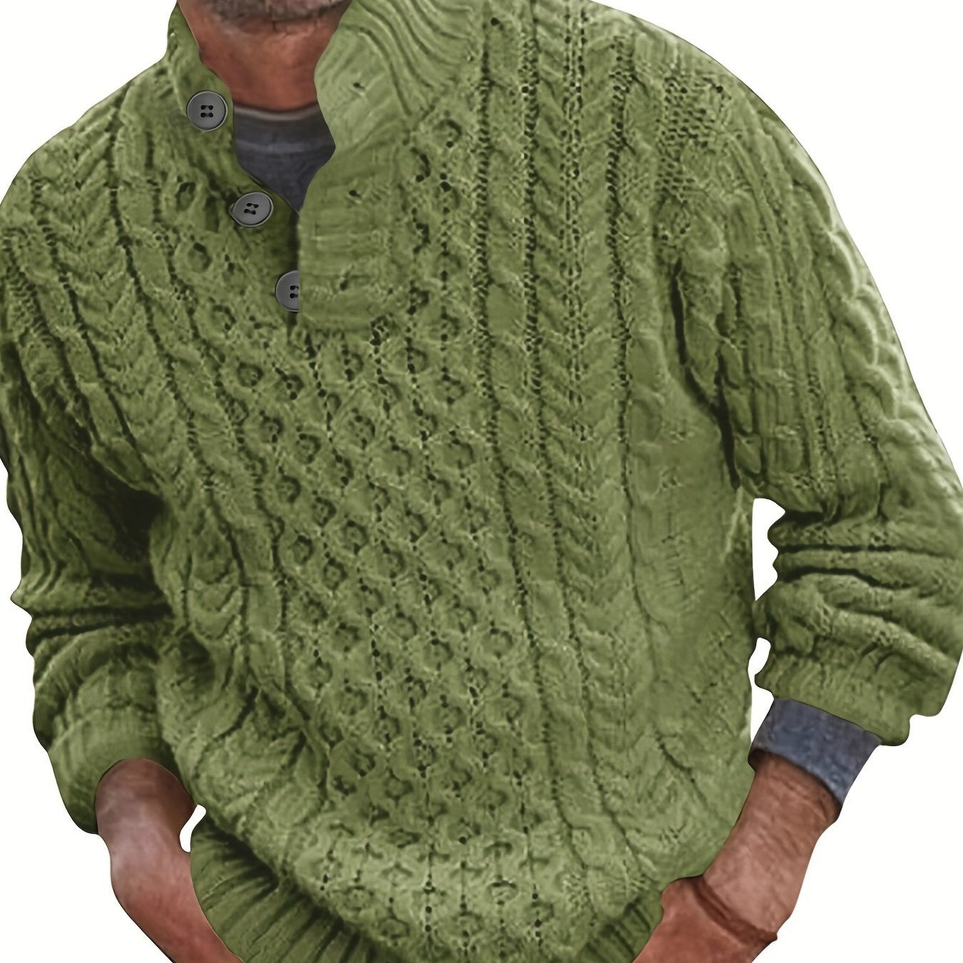 Knitted Cable Sweater Men's Casual Warm Pullover For Fall Winter