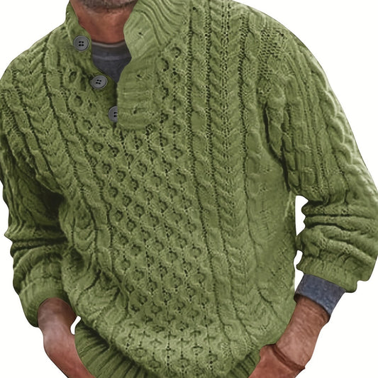 Knitted Cable Sweater Men's Casual Warm Pullover For Fall Winter