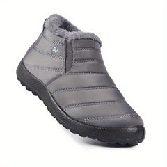 Women's Thermal Slip On Snow Boots Plush Flat Short Boots