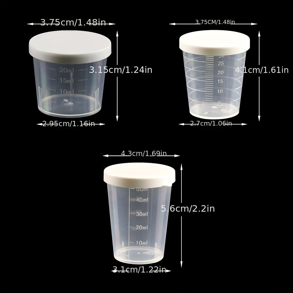 20 30 50ml Graduated Cup With Lid Clear Mixing Cups Measuring Cup