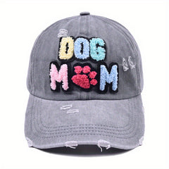 DOG MAMA Patch Baseball Cap Vintage Washed Distressed Sun Hat