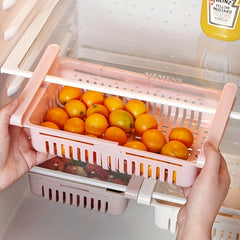 3pcs Expandable Fridge Storage Basket Crisper Egg Spice Drawer Organizer