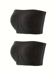 2 Pack Plus Size Seamless Bandeau Bra Set