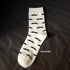 Men's Cartoon Mustache Crew Socks