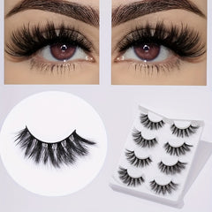 4 Pairs Crisscross Lash Extension 8 18mm Wispy Volume False Eyelashes