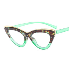 Cat's Eye Frame Glasses Thin Temple Frame Colorful Decorative Glasses