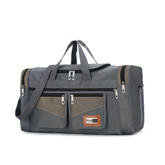 Large Capacity Duffel Bag with Double Zipper and Adjustable Shoulder Straps