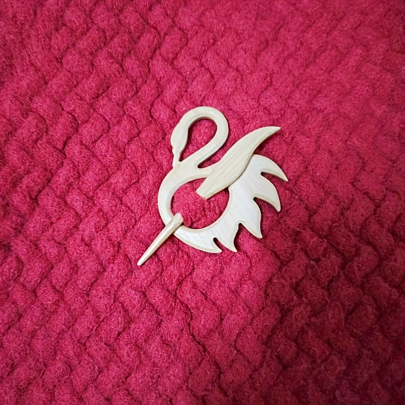 Wooden Flamingo Brooch for Girls Sweater